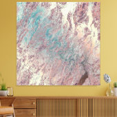 Toile Pierre de marbre Abstrait Turquoise Aqua Rose Gold (Insitu(Salon))