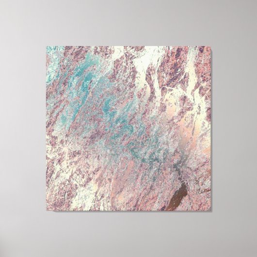 Toile Pierre de marbre Abstrait Turquoise Aqua Rose Gold (Recto)