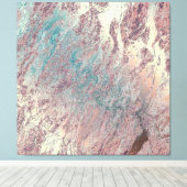 Toile Pierre de marbre Abstrait Turquoise Aqua Rose Gold (Insitu (Plancher de Bois))