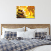 Toile Pierre de méditation zen et Feuilles de l'érable (Insitu(Chambre))