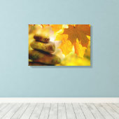 Toile Pierre de méditation zen et Feuilles de l'érable (Insitu (Plancher de Bois))