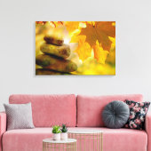 Toile Pierre de méditation zen et Feuilles de l'érable (Insitu(Salon))