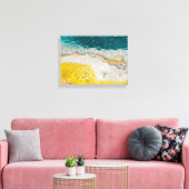 Toile Pierre jaune Abstrait en Turquoise et jaune (Insitu(Salon))