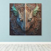 Toile Pierre médiévale Gargoyle Dragon Carturage (Insitu (Plancher de Bois))