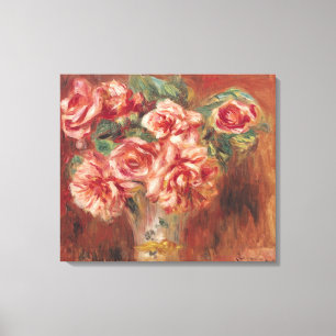 Toile Pierre roses de Renoir un dans un vase