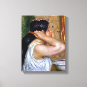 Toile Pierre une fille de Renoir se peignant les