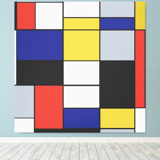 Toile Piet Mondrian - Composition Abstrait géométrique (Insitu (Plancher de Bois))