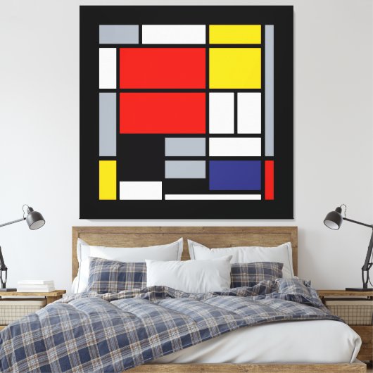 Toile Piet Mondrian, Composition avec grand plan rouge (Insitu(Chambre))