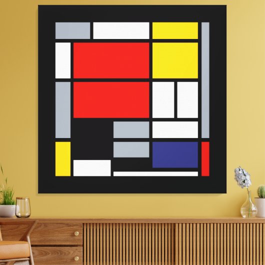 Toile Piet Mondrian, Composition avec grand plan rouge (Insitu(Salon))