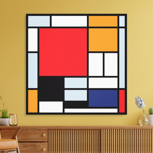 Toile Piet Mondrian - Composition avec grand plan rouge (Insitu(Salon))