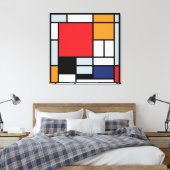 Toile Piet Mondrian - Composition avec grand plan rouge (Insitu(Chambre))