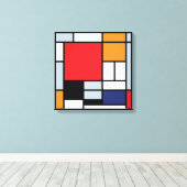 Toile Piet Mondrian - Composition avec un grand plan rou (Insitu (Plancher de Bois))