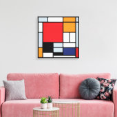 Toile Piet Mondrian - Composition avec un grand plan rou (Insitu(Salon))