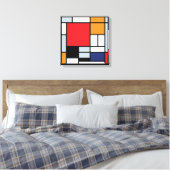 Toile Piet Mondrian - Composition avec un grand plan rou (Insitu(Chambre))