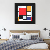 Toile Piet Mondrian - Composition avec un grand plan rou (Insitu(Chambre))