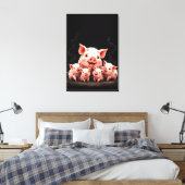 Toile Pig Artwork – Mother Pig & Piglets (Insitu(Chambre))