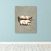 Toile Pig Farm Pays Antique Illustration Art (Insitu (Plancher de Bois))