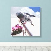 Toile Pigeon et Fleurs (Insitu (Plancher de Bois))