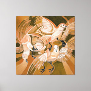 Toile Pigeons De Poussette En Sepia Art Abstrait