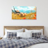 Toile Piglets jouant dans un champ (Insitu(Chambre))