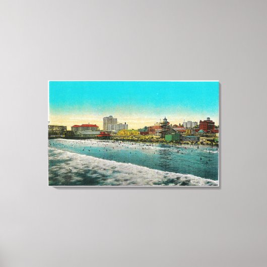 Toile Pike Front et Long Beach, Californie (Recto)