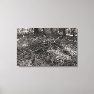Toile Pile de bâtons - Noir et Blanc Toné Chaud