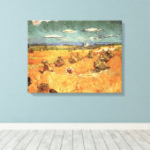 Toile Pile de blé avec faucheuse par Vincent van Gogh (Insitu (Plancher de Bois))