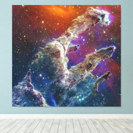 Toile Piliers de création Aigle Nebula M16 NGC 6611 JWT (Insitu (Plancher de Bois))