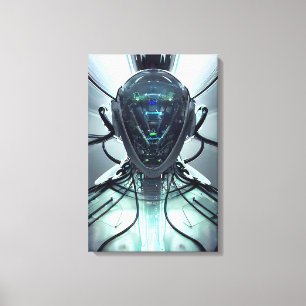 Toile Pilote de combat Cyber Droid Sci-Fi