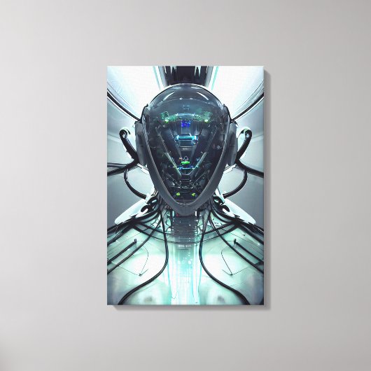 Toile Pilote de combat Cyber Droid Sci-Fi (Recto)