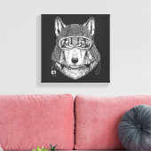 Toile Pilote de motocyclette Wolf Dog (Insitu(Salon))