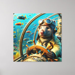 Toile Pilote Wombat mignon Imaginaire sous-marin
