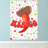Toile Piment Mexique Chilli fête mignon (Insitu (Plancher de Bois))