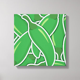 Toile Piments de piment vert funky