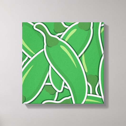 Toile Piments de piment vert funky (Recto)
