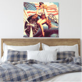 Toile Pin-up de l'avion vintage (Insitu(Chambre))