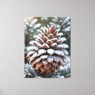 Toile Pinecone gelé hiver Wonderland Nature