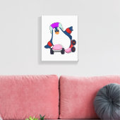 Toile Pingouin comme Patineur Inline avec Patins Inline (Insitu(Salon))
