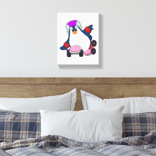 Toile Pingouin comme Patineur Inline avec Patins Inline (Insitu(Chambre))