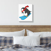 Toile Pingouin comme skieur avec ski (Insitu(Chambre))