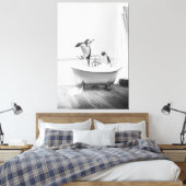 Toile Pingouin dans la baignoire Poster (Insitu(Chambre))