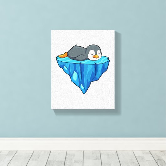 Toile Pingouin sur glace floc (Insitu (Plancher de Bois))