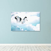 Toile Pingouins d'Adelie (pygoscelis adeliae) Antarctiqu (Insitu (Plancher de Bois))