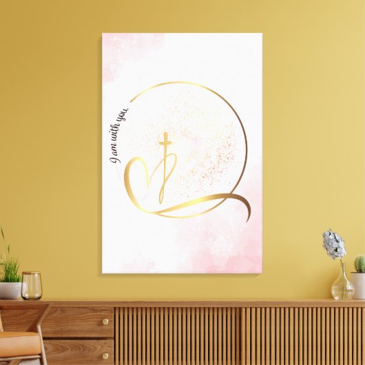 Toile Pink and Gold I Am Stretted Canvas Print (Insitu(Salon))