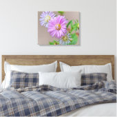 Toile Pink Aster Flowers Floral Canvas Art Imprimer (Insitu(Chambre))
