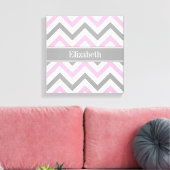 Toile Pink Dk Gray White LG Chevron Gray Name Monogram (Insitu(Salon))