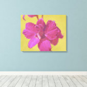 Toile Pink Flower Art Lime Jaune Arrière - plan (Insitu (Plancher de Bois))