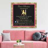 Toile Pink Gold Cheetah Print Boutique Information Sign (Insitu(Salon))