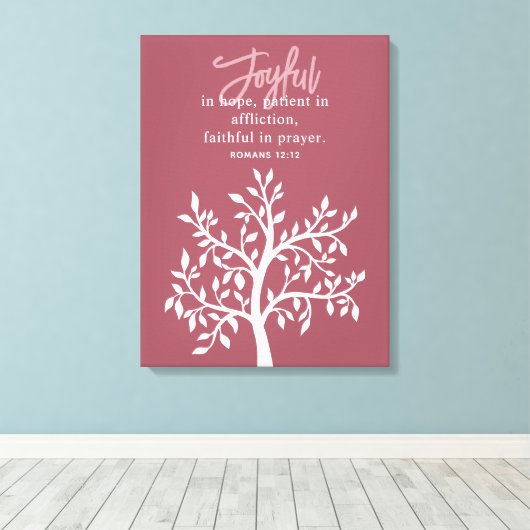 Toile Pink Joyful Bible Verse Tree Religious (Insitu (Plancher de Bois))