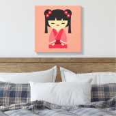 Toile Pink Kokeshi poupées japonaises (Insitu(Chambre))